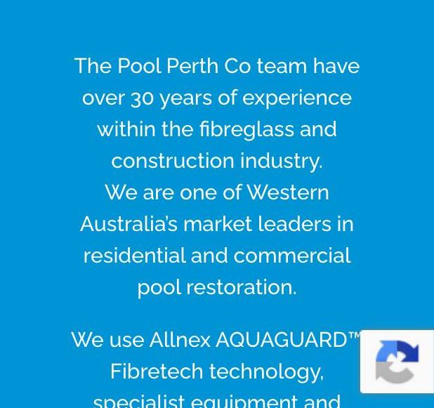 Your homepage calls you "The Pool Perth Co team".